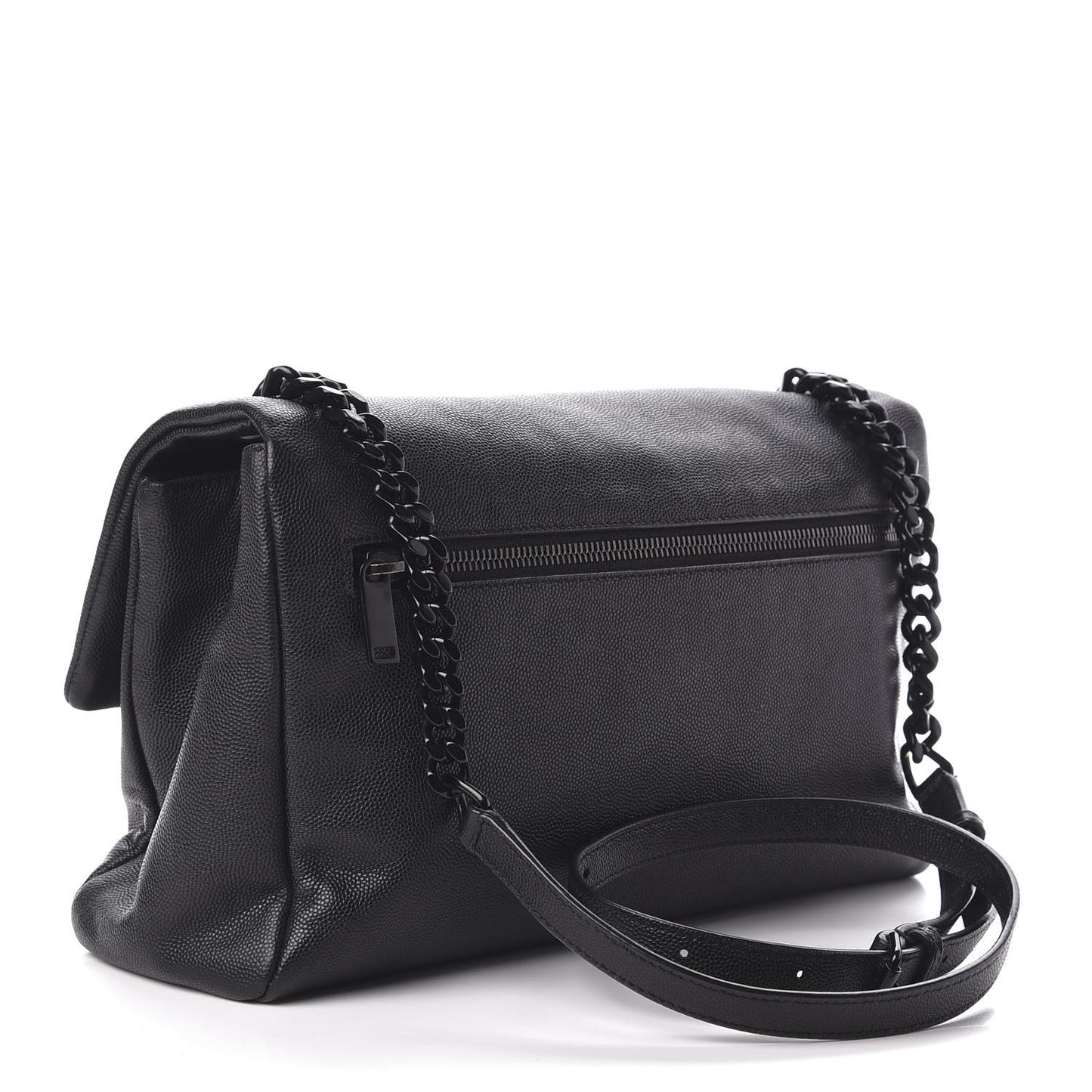Grain De Poudre Medium West Hollywood Monogram Fold-Over Black