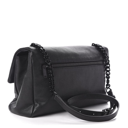 Saint Laurent Grain De Poudre Medium West Hollywood Monogram Fold-Over Black 3 of 13