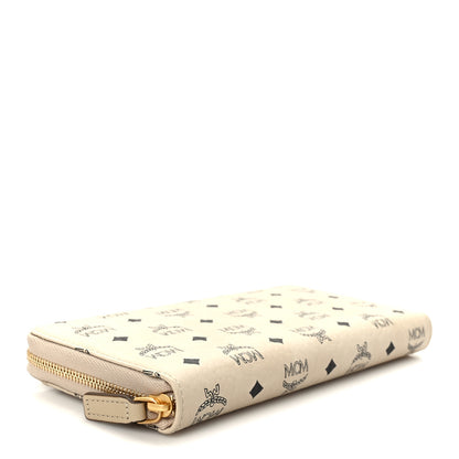 MCM Visetos Large Zip Around Large Wallet Beige 4 of 9