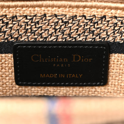 Christian Dior Canvas Jute Embroidered Medium Lady D-Lite Beige Multicolor 6 of 10