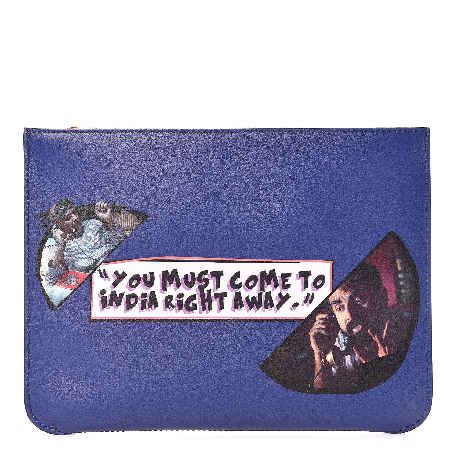 Christian Louboutin Calfskin Loubicute Sabyloubi Zip Pouch Multicolor 1 of 9