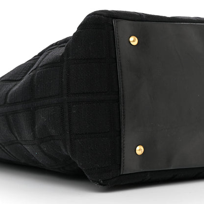 Chanel Jersey Chocolate Bar Quilted CC Shoulder Bag Black 9 of 11