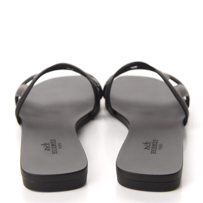 Hermes Rubber Aloha Sandals 36 Black 5 of 10