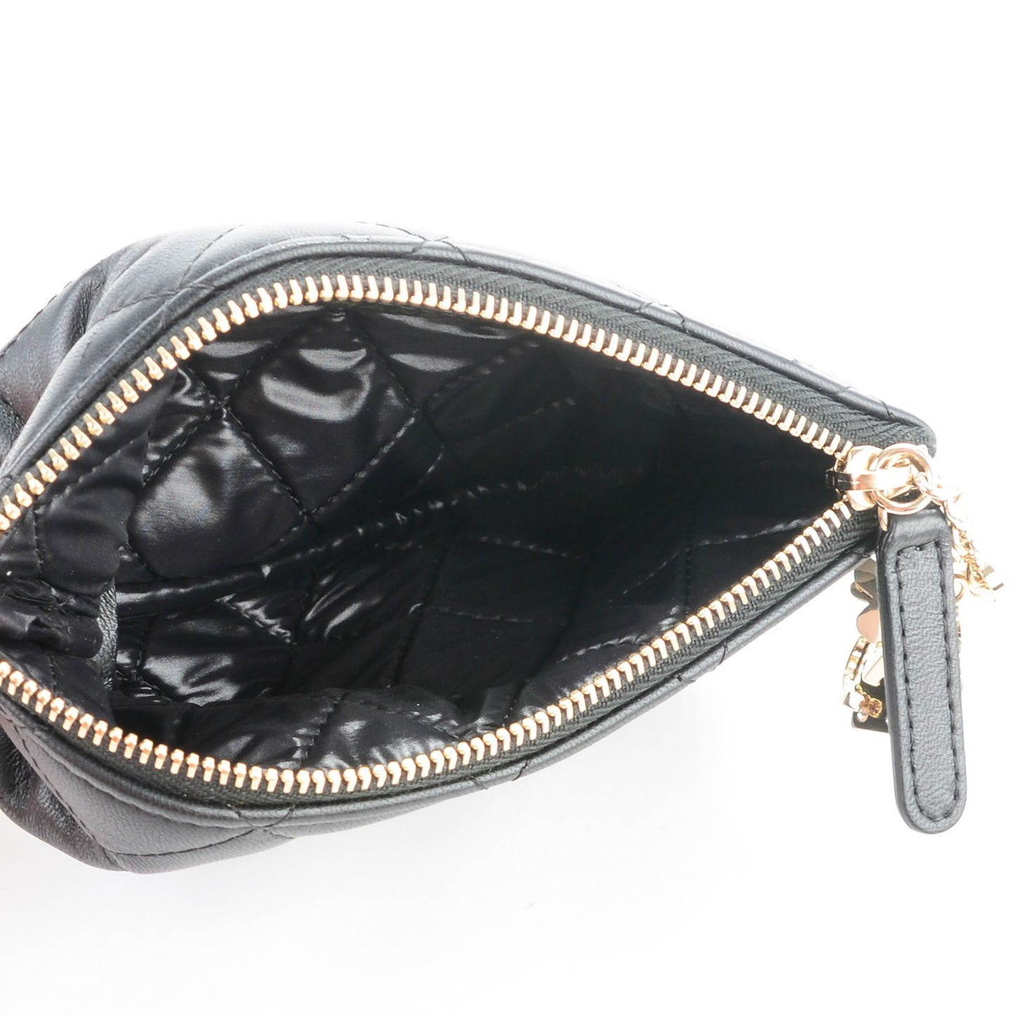 Lambskin Quilted Casino Coin Purse Black