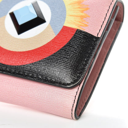 Fendi Vitello Elite Century Hypnoteyes Studded Continental Wallet Bubblegum Multicolor 12 of 15