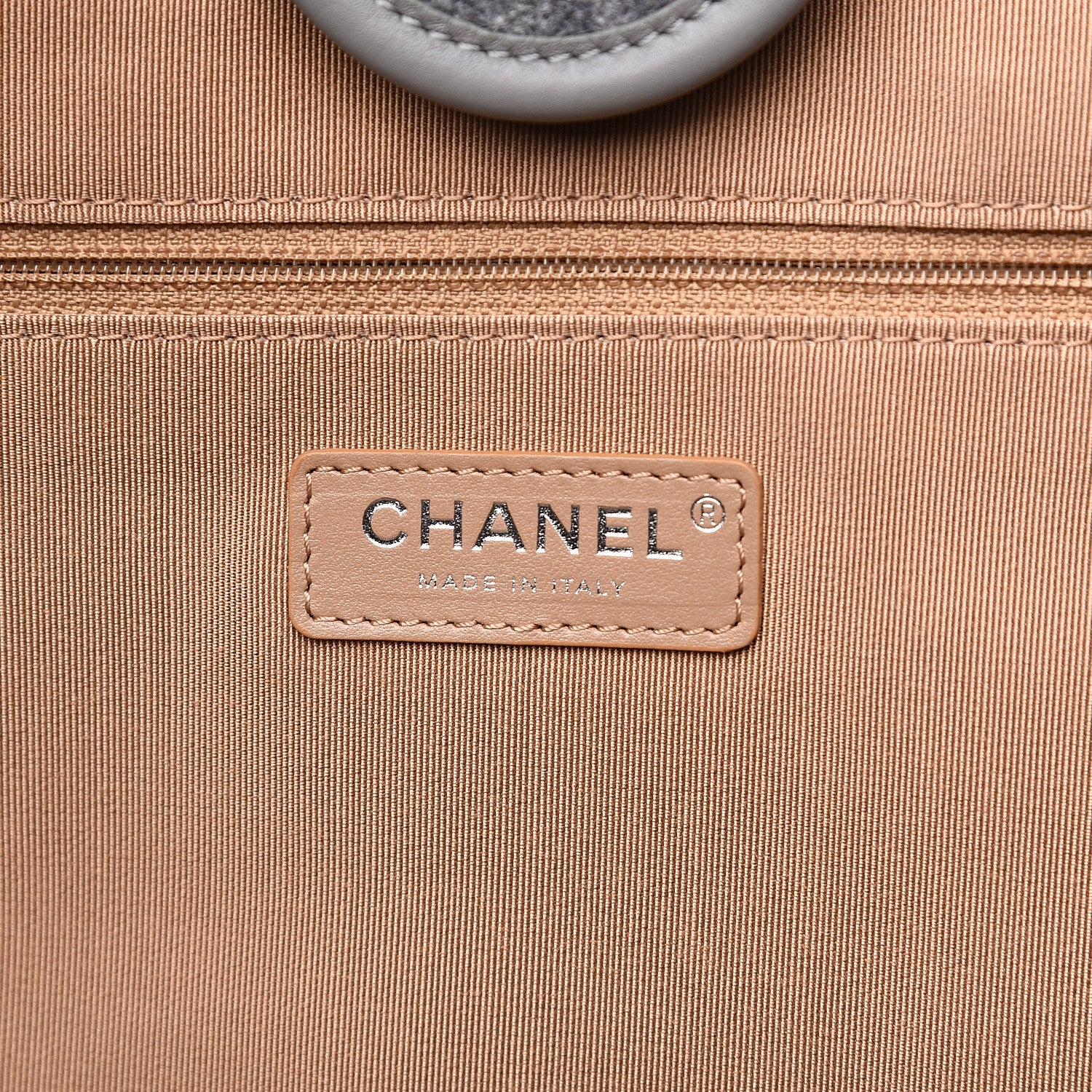 Chanel Wool Felt Large Deauville Tote Grey Beige 5 of 9