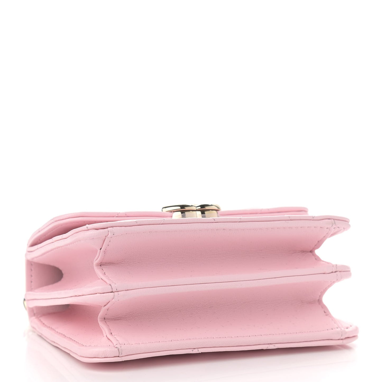 Lambskin Quilted Pick Me Up Clutch With Chain Pink
