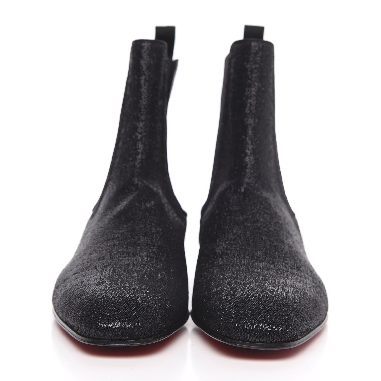 Christian Louboutin Calfskin Glitter Wet Mens Roadie Orlato Flat Chelsea Boots 45 Black 2 of 6