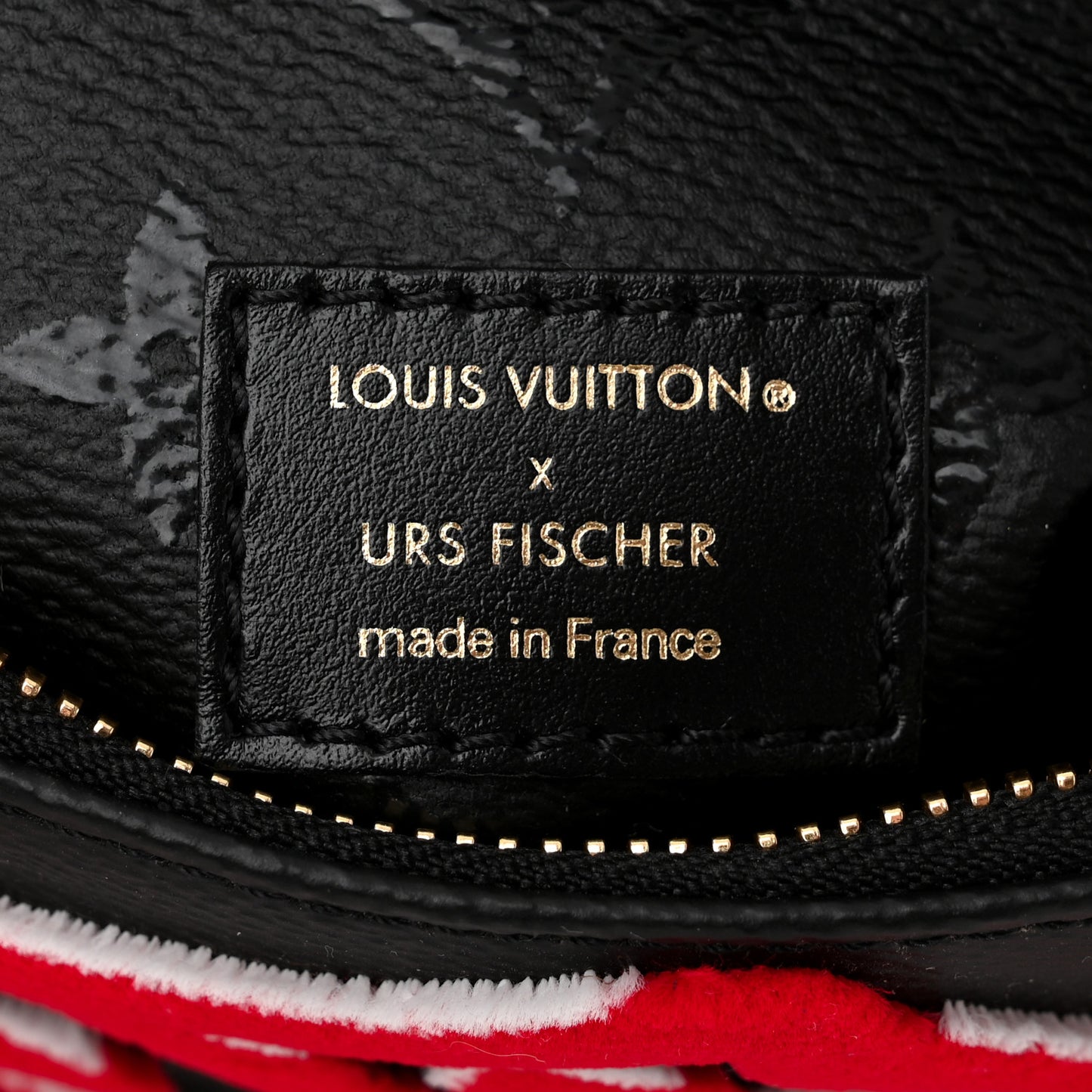 X UF Tufted Monogram Speedy Bandouliere 25 Black Red