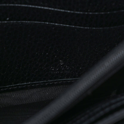 Gucci Dollar Calfskin GG Supreme Monogram Petite GG Marmont Wallet Chain Bag Black Beige Ebony 7 of 11