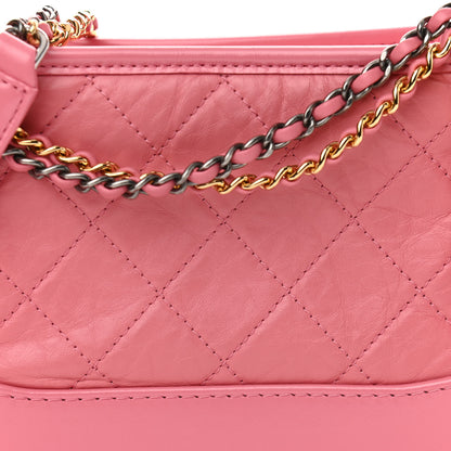 Chanel Aged Calfskin Quilted Small Gabrielle Logo Hobo Rose 8 of 11