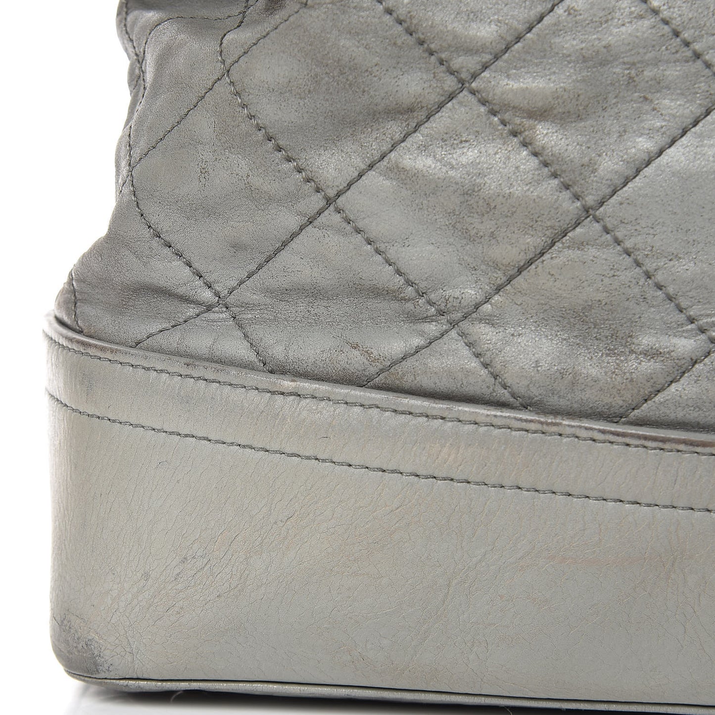 Iridescent Calfskin VIP Shopping Tote Grey