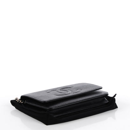Chanel Caviar Timeless CC Wallet On Chain WOC Black 9 of 37