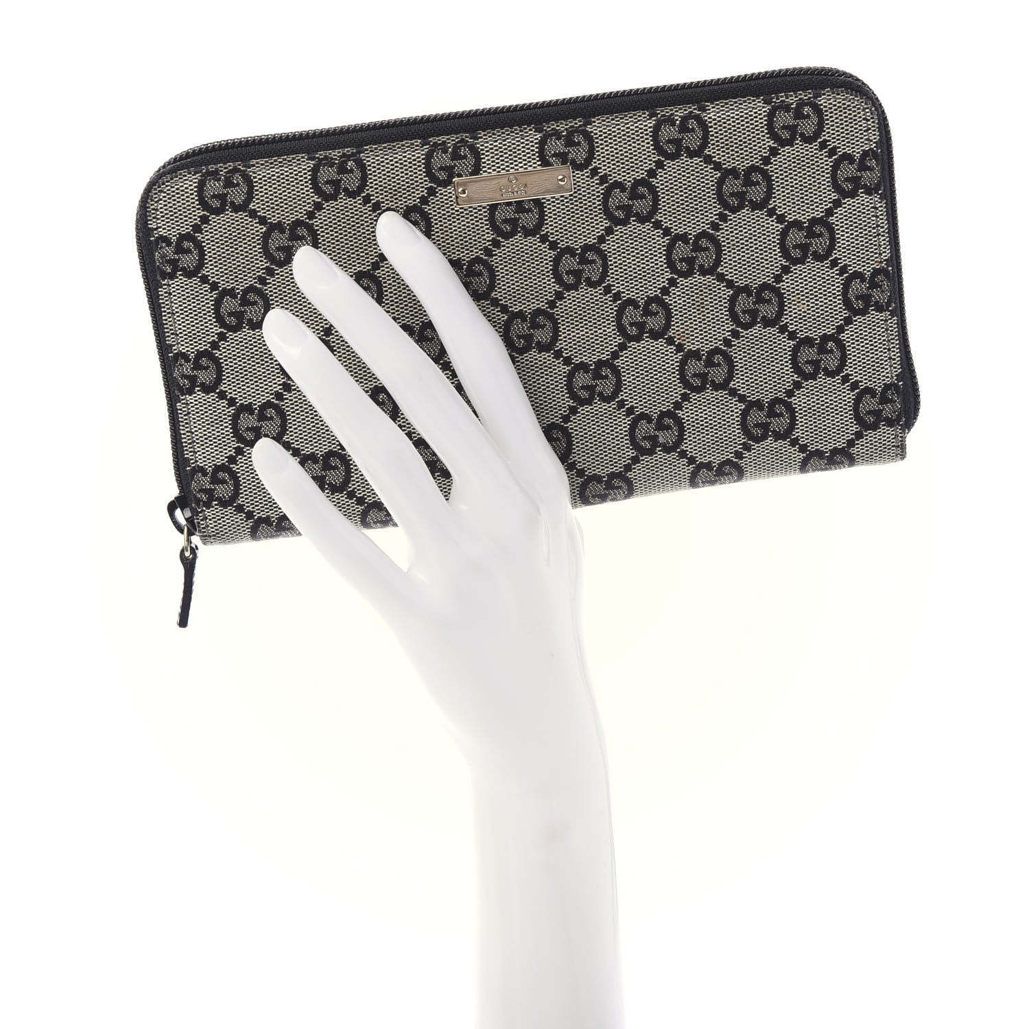 Gucci Monogram Zip Around Organizer Wallet Black 2 of 10