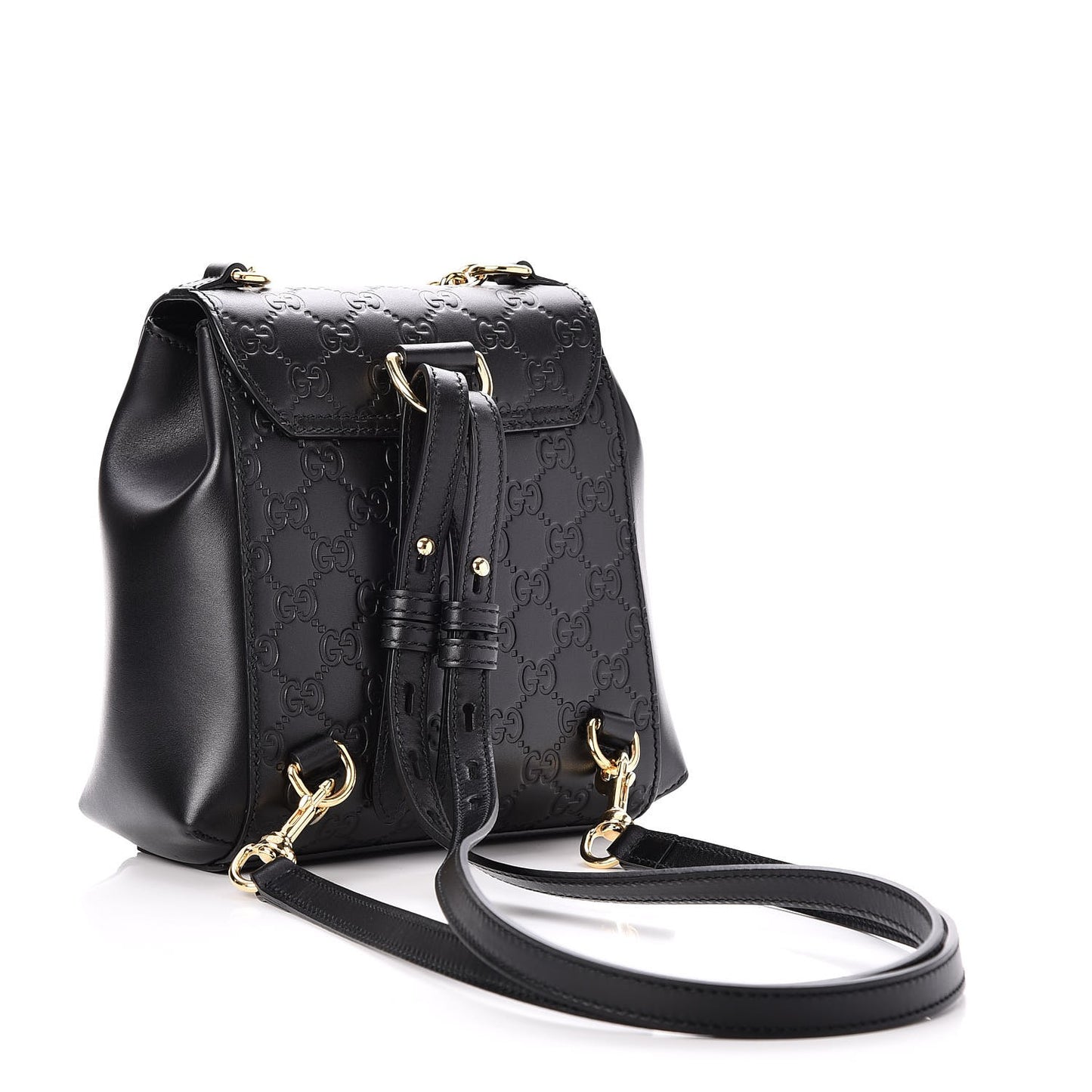 Guccissima Signature Padlock Backpack Black