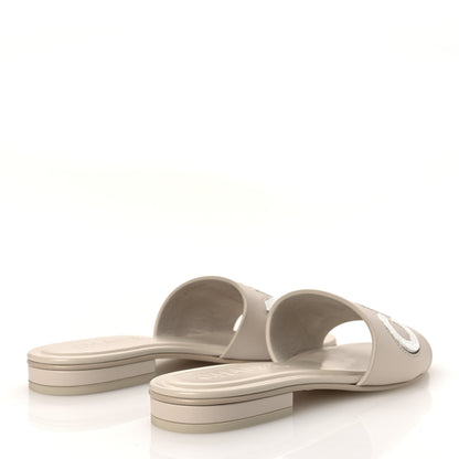 Chanel Calfskin Patent Calfskin Logo Mules 36 Beige 5 of 10