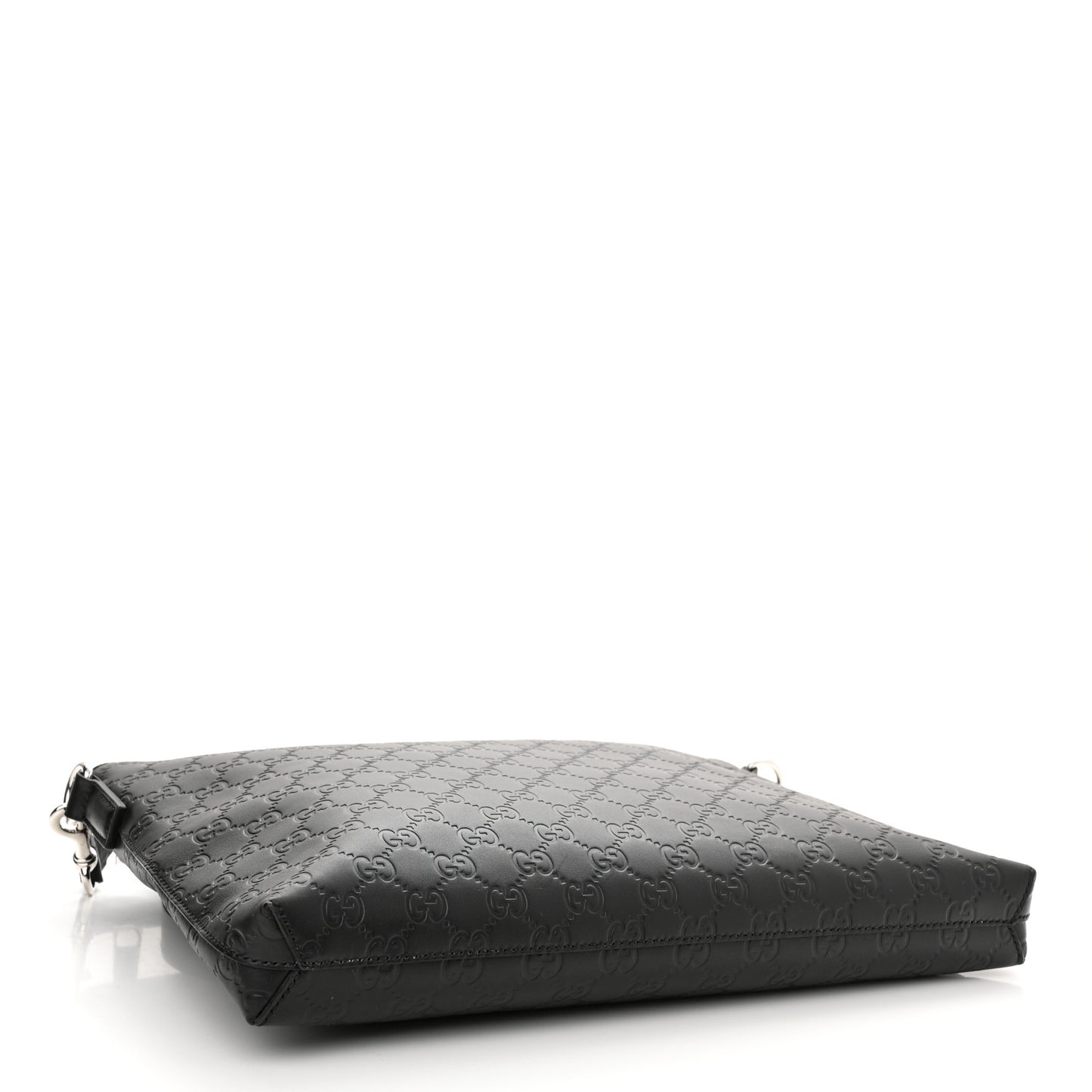 Guccissima Medium Flat Messenger Bag Black