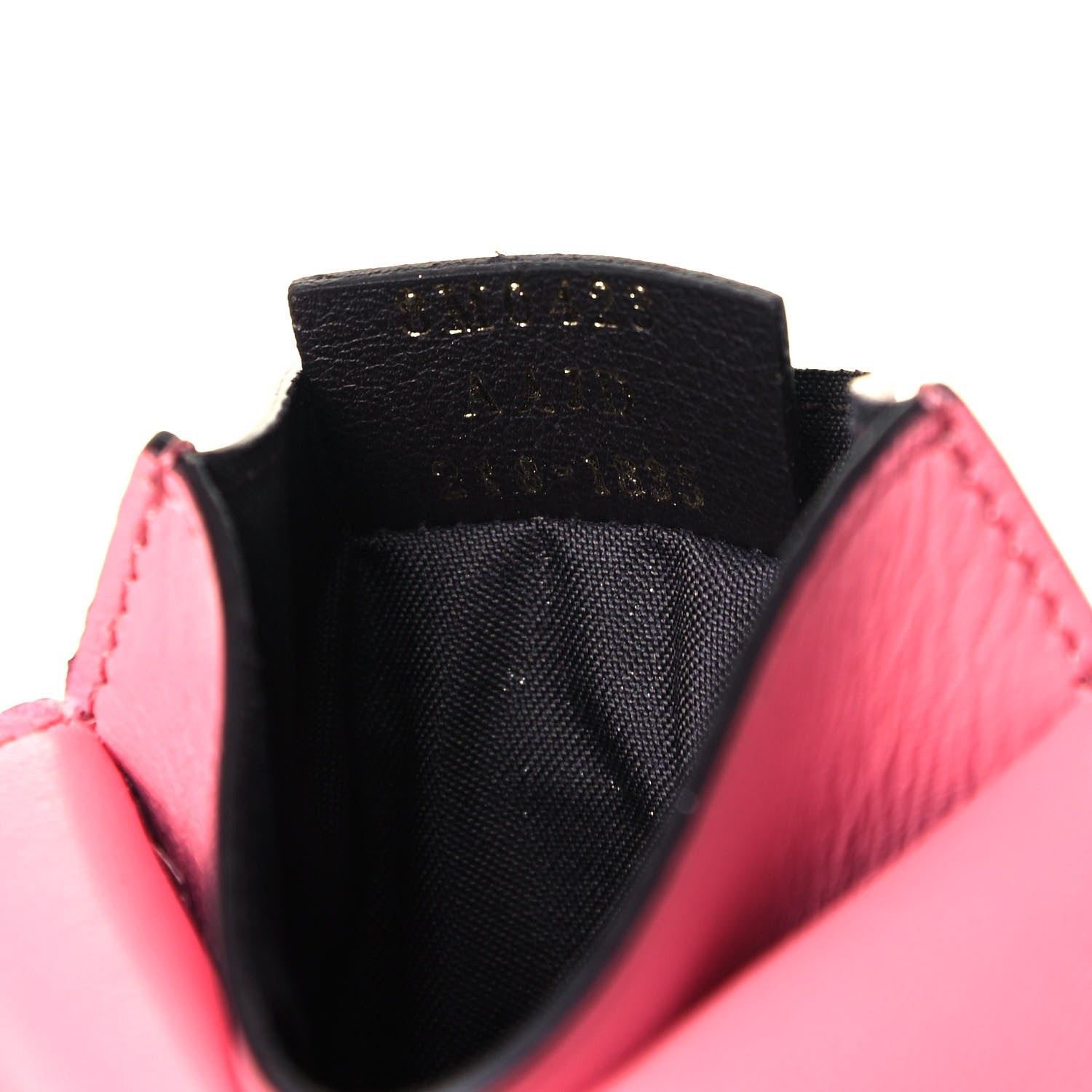 Fendi Nappa Matisse FF Diagonal Embossed Fold Over Card Holder Wallet Pink 7 of 7