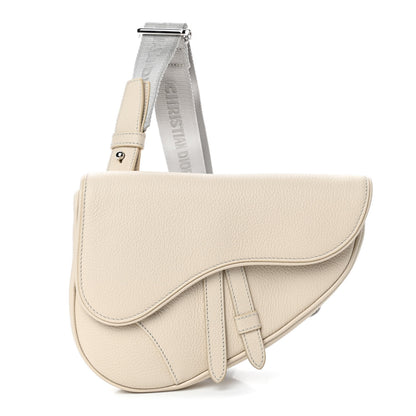 Christian Dior Grained Calfskin Mens Mini Saddle Bag Latte 1 of 4