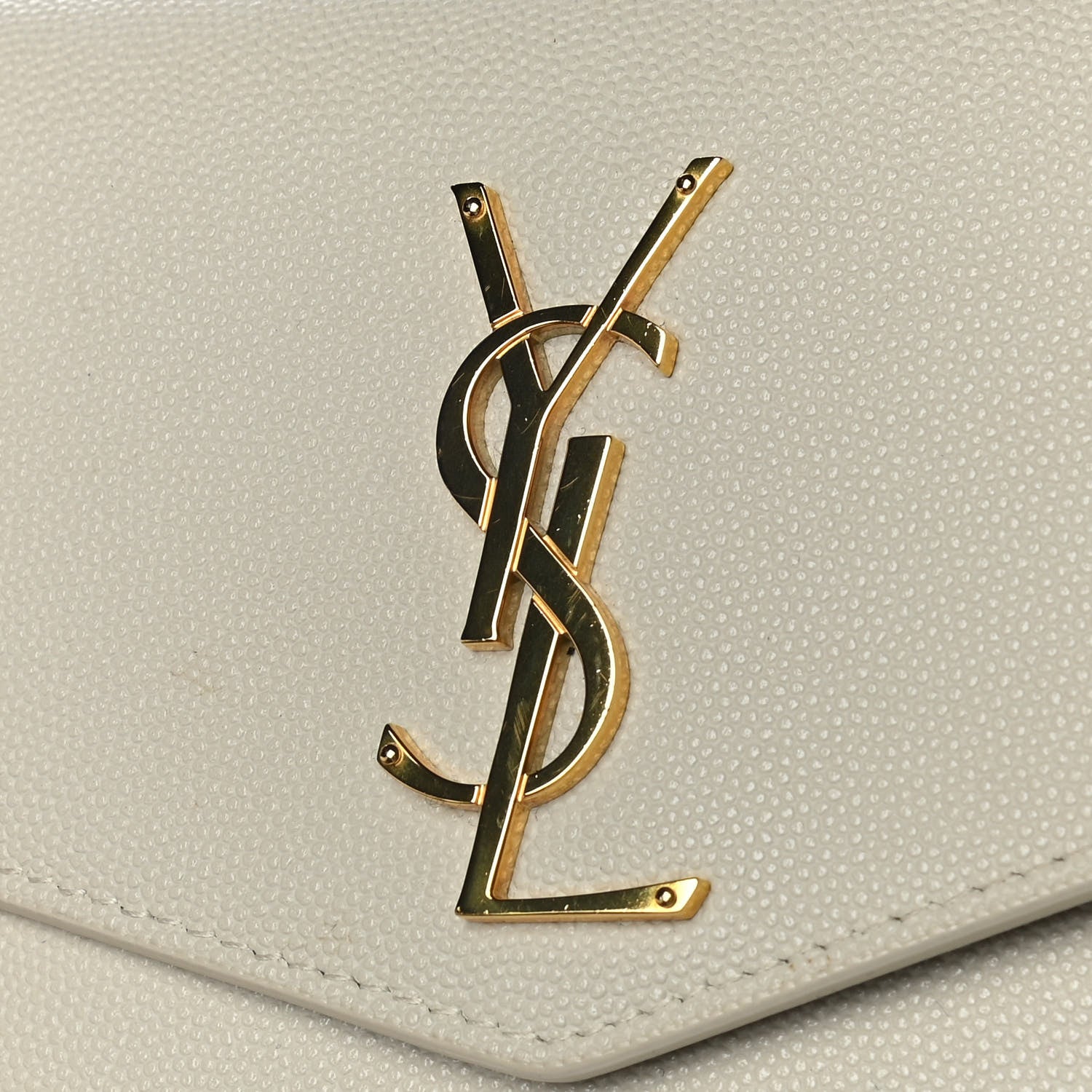 Saint Laurent Grain De Poudre Monogram Uptown Chain Wallet Crema Soft 8 of 11