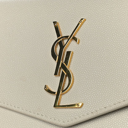 Saint Laurent Grain De Poudre Monogram Uptown Chain Wallet Crema Soft 8 of 11