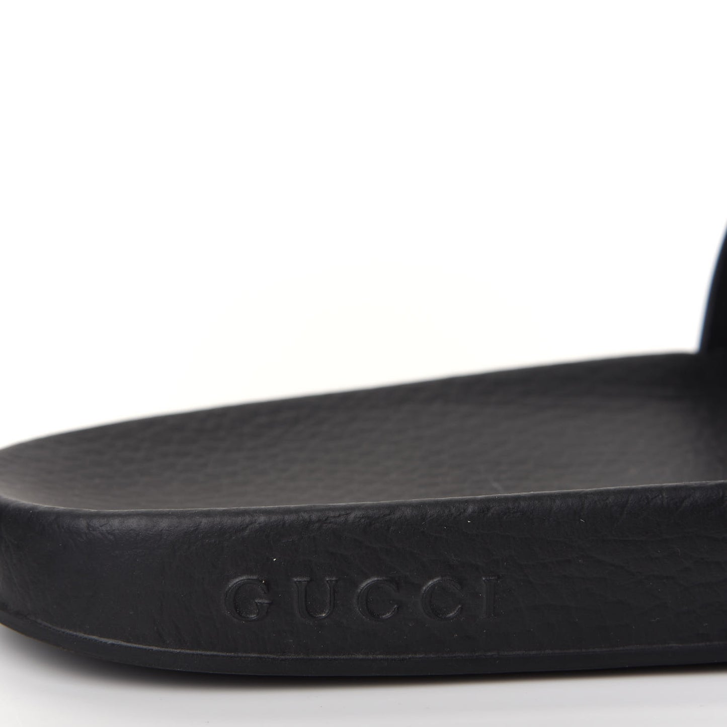 Rubber GG Monogram Perforated Womens Slide Sandals 39 Black