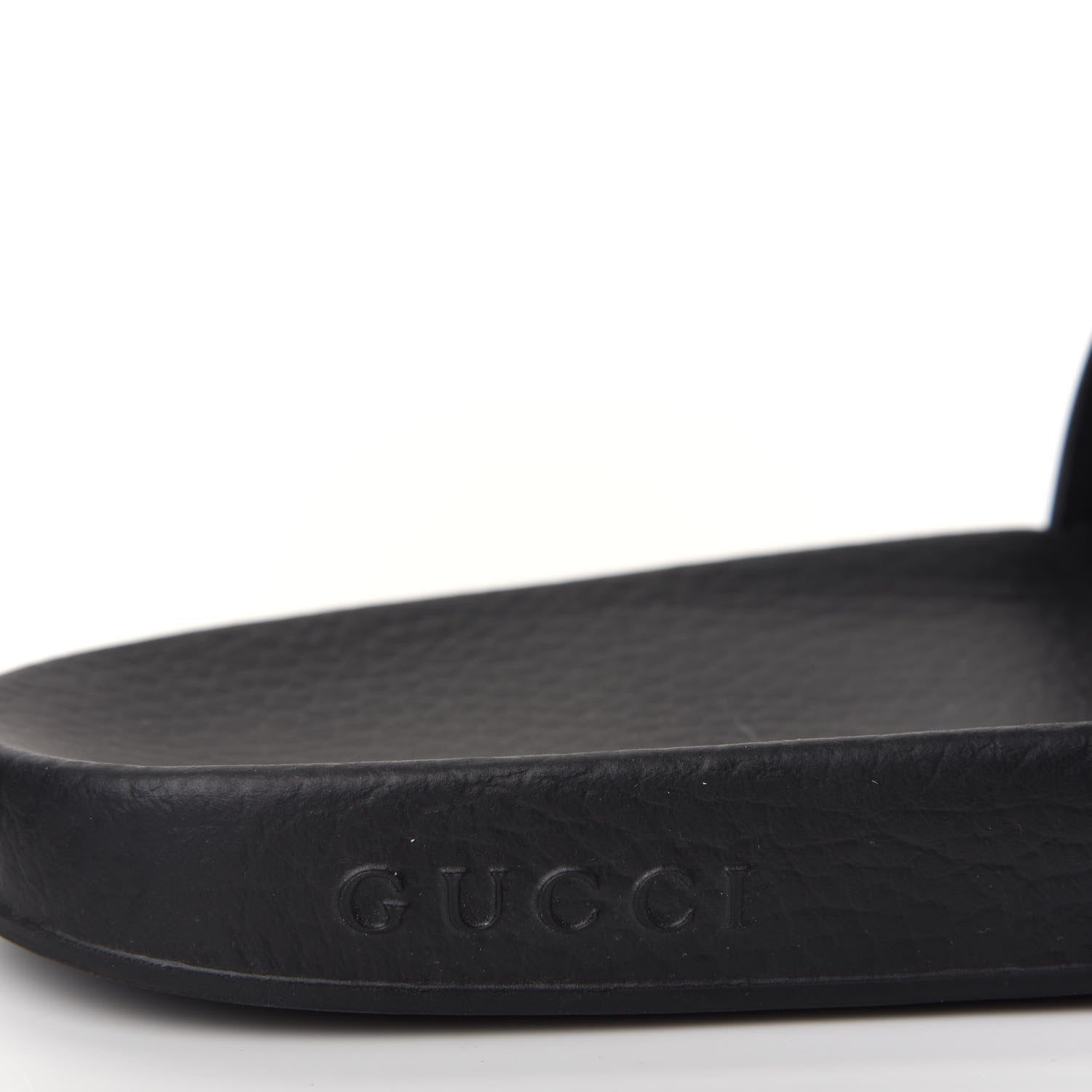 Gucci Rubber GG Monogram Perforated Womens Slide Sandals 39 Black 9 of 10