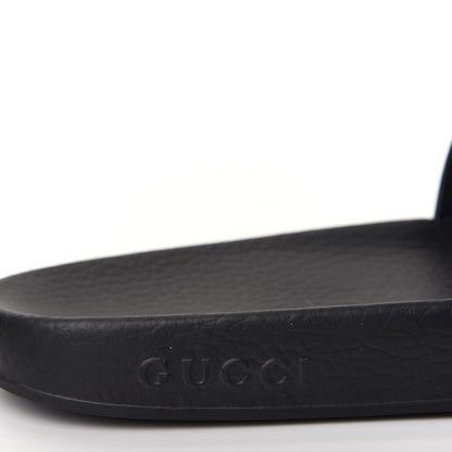 Gucci Rubber GG Monogram Perforated Womens Slide Sandals 39 Black 9 of 10