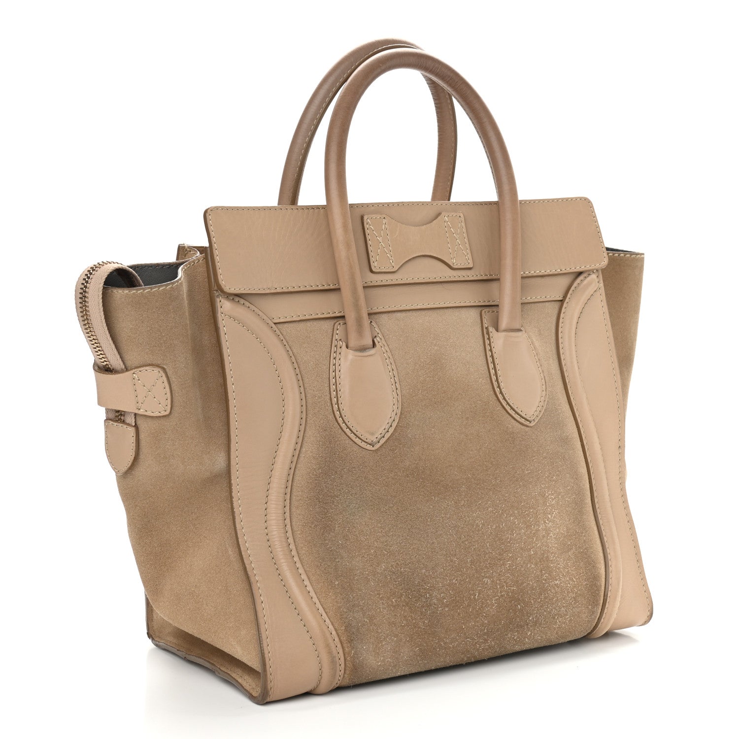 Celine Smooth Calfskin Suede Mini Luggage Camel 4 of 15