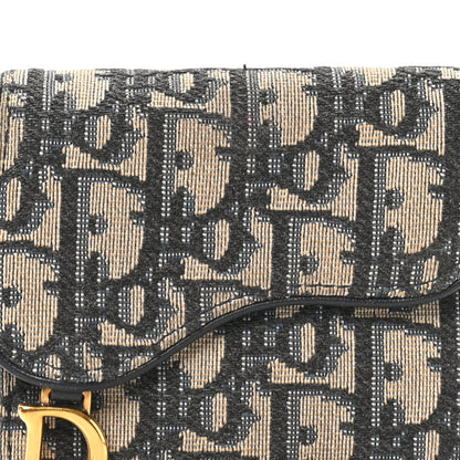 Christian Dior Oblique Saddle Lotus Wallet Blue 8 of 9