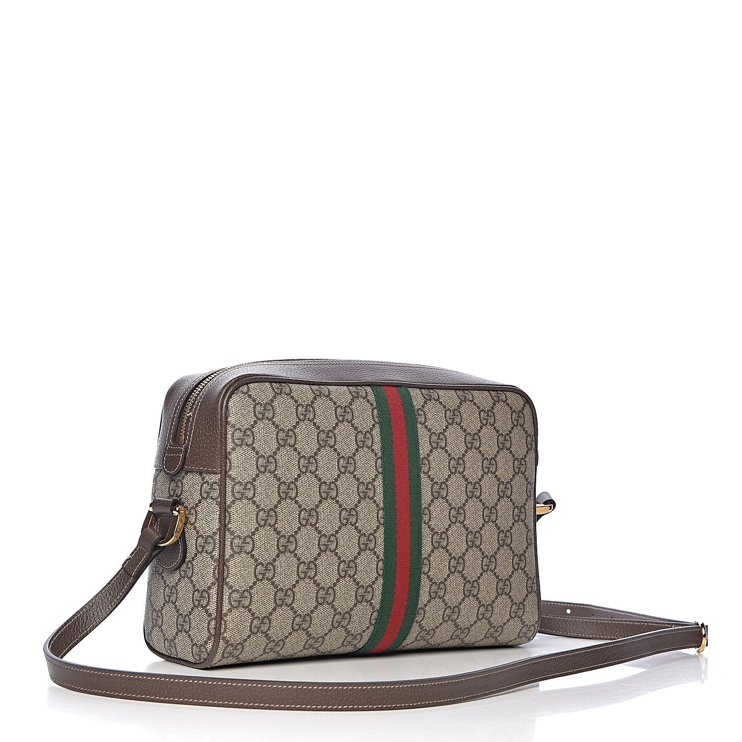 Gucci GG Supreme Monogram Web Small Ophidia Shoulder Bag Brown 3 of 11
