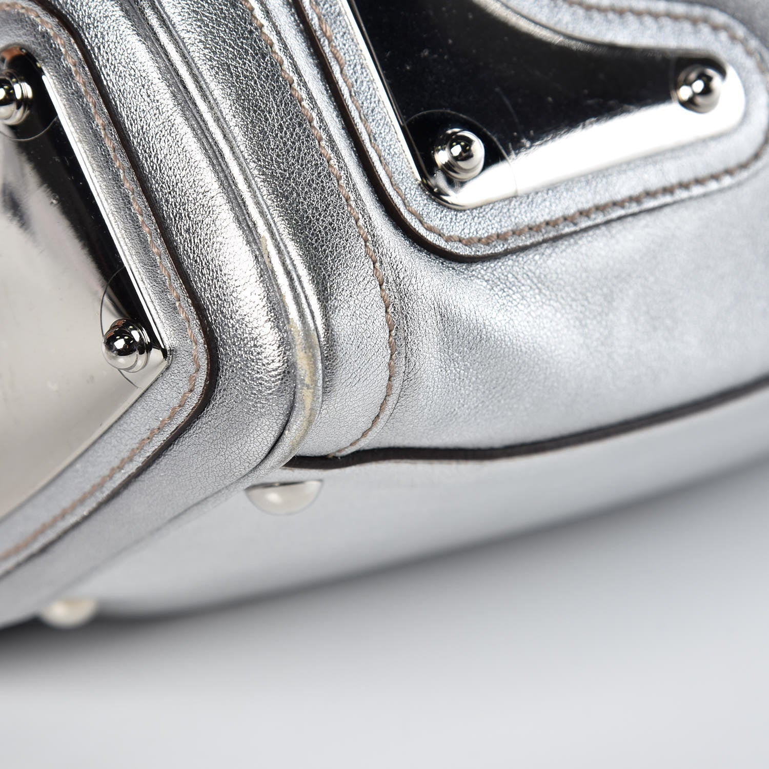 Gucci Metallic Calfskin Romy Boston Silver 11 of 12