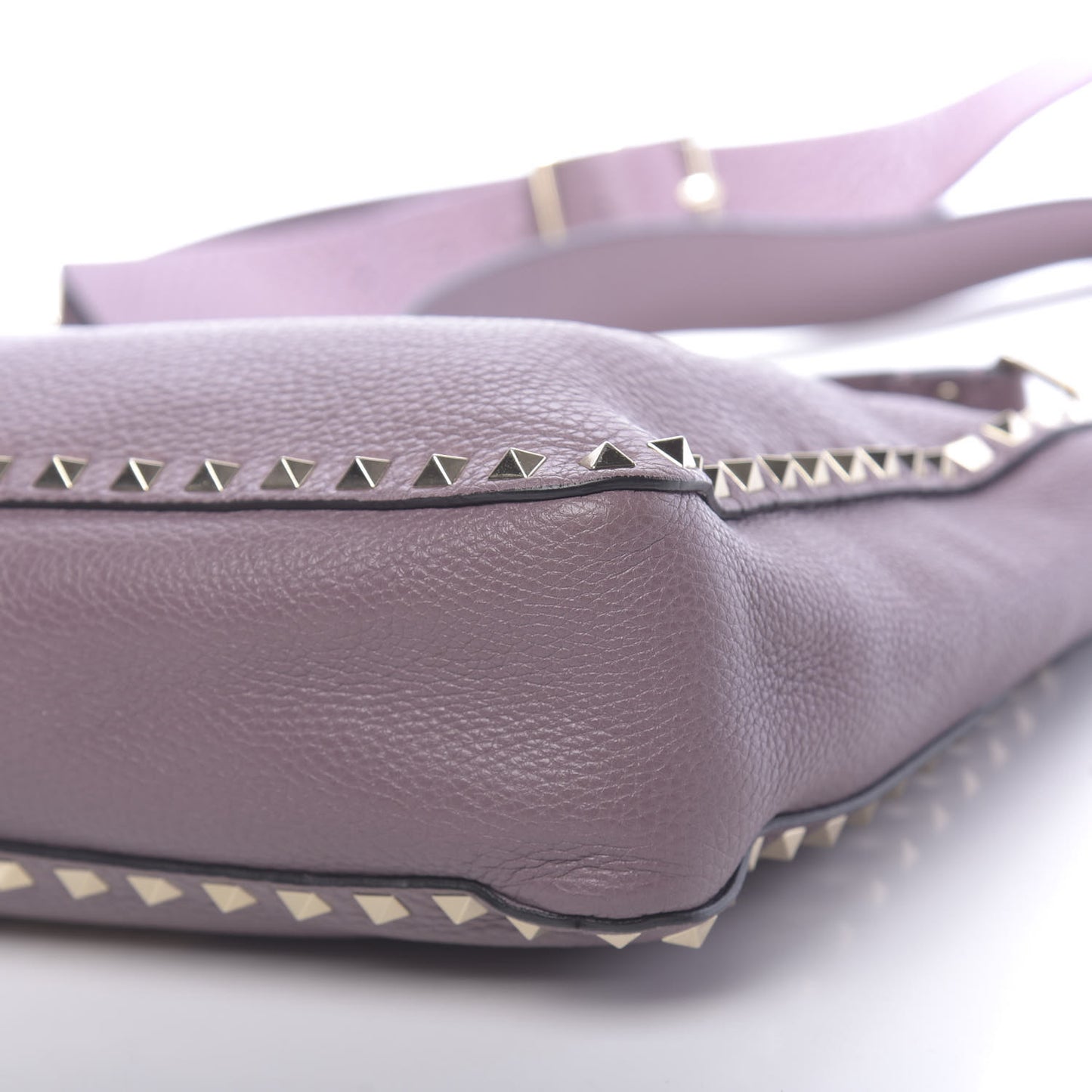 Pebbled Calfskin Small Rockstud Flip-Lock Messenger Bag Dark Mauve