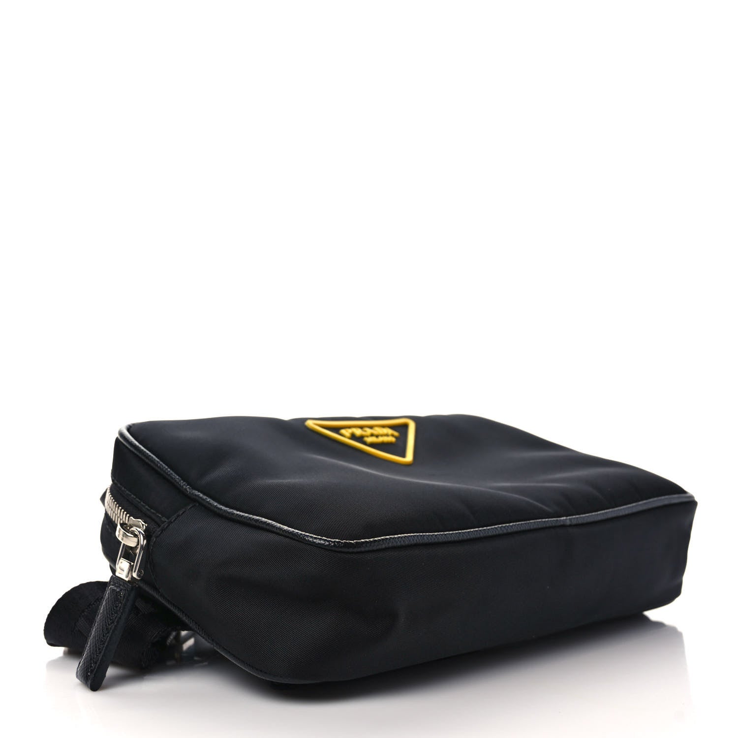 Prada Re-Nylon Saffiano Belt Bag Black Yellow 4 of 9