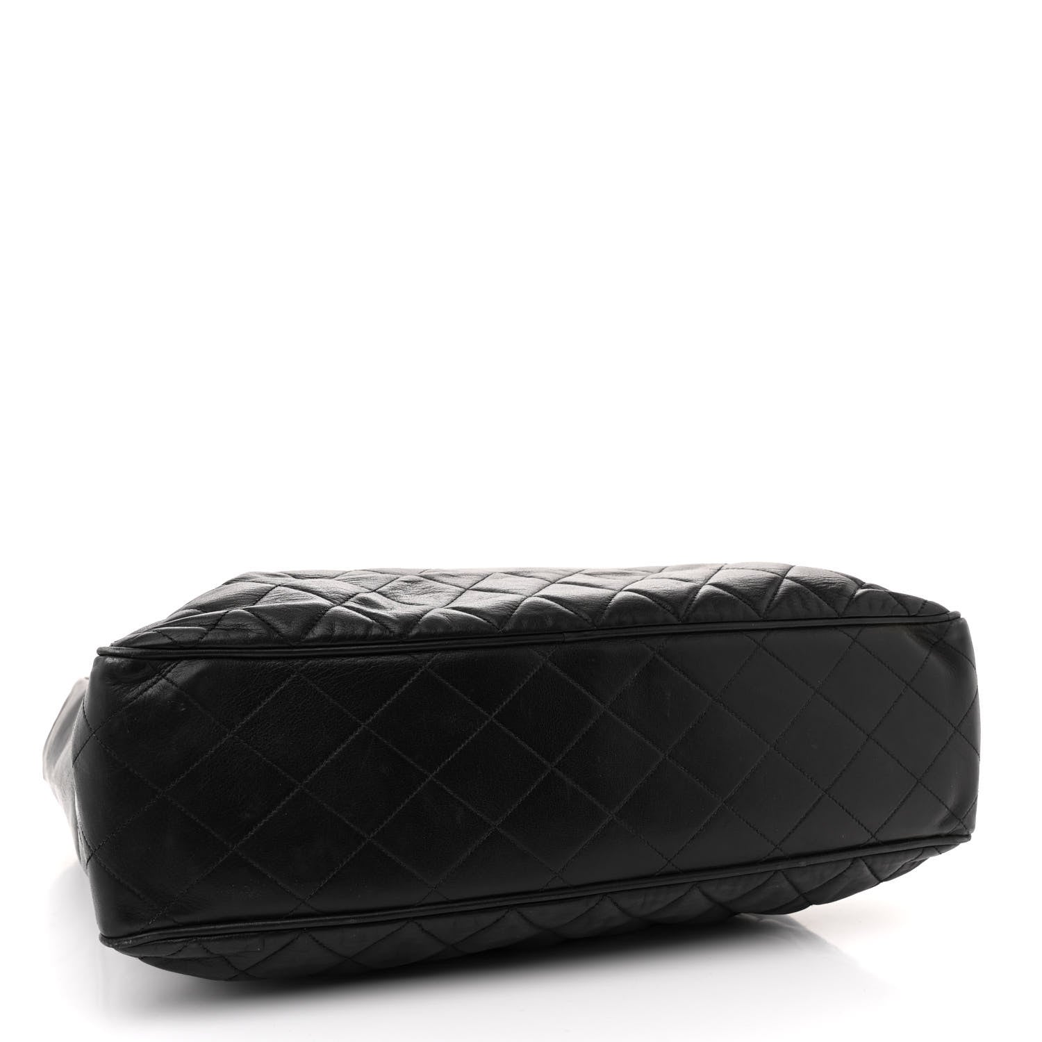 Chanel Lambskin Quilted CC Shopping Tote Black 3 of 15