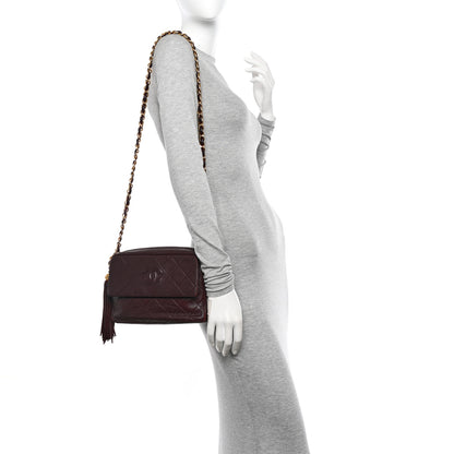 Chanel Lambskin Quilted Tassel CC Camera Case Burgundy 2 of 18
