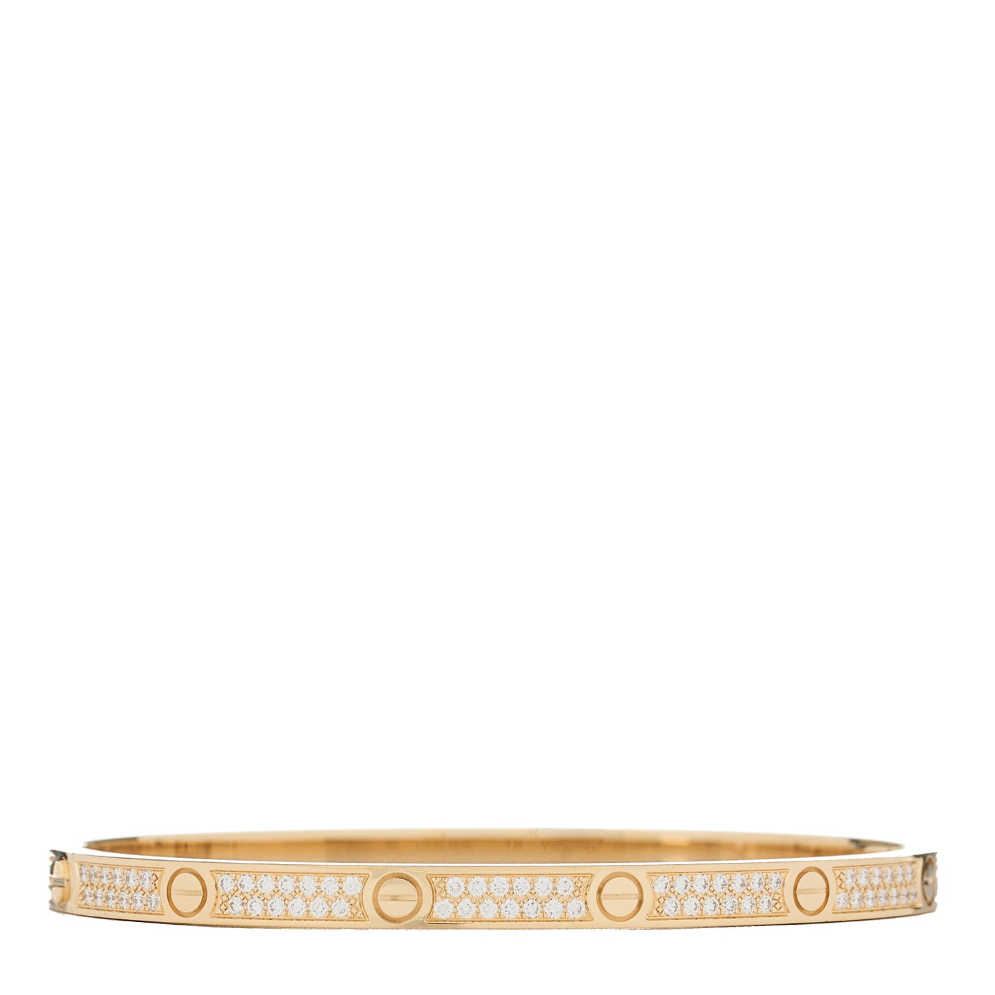 18K Yellow Gold Diamond Small LOVE Paved Bracelet 15