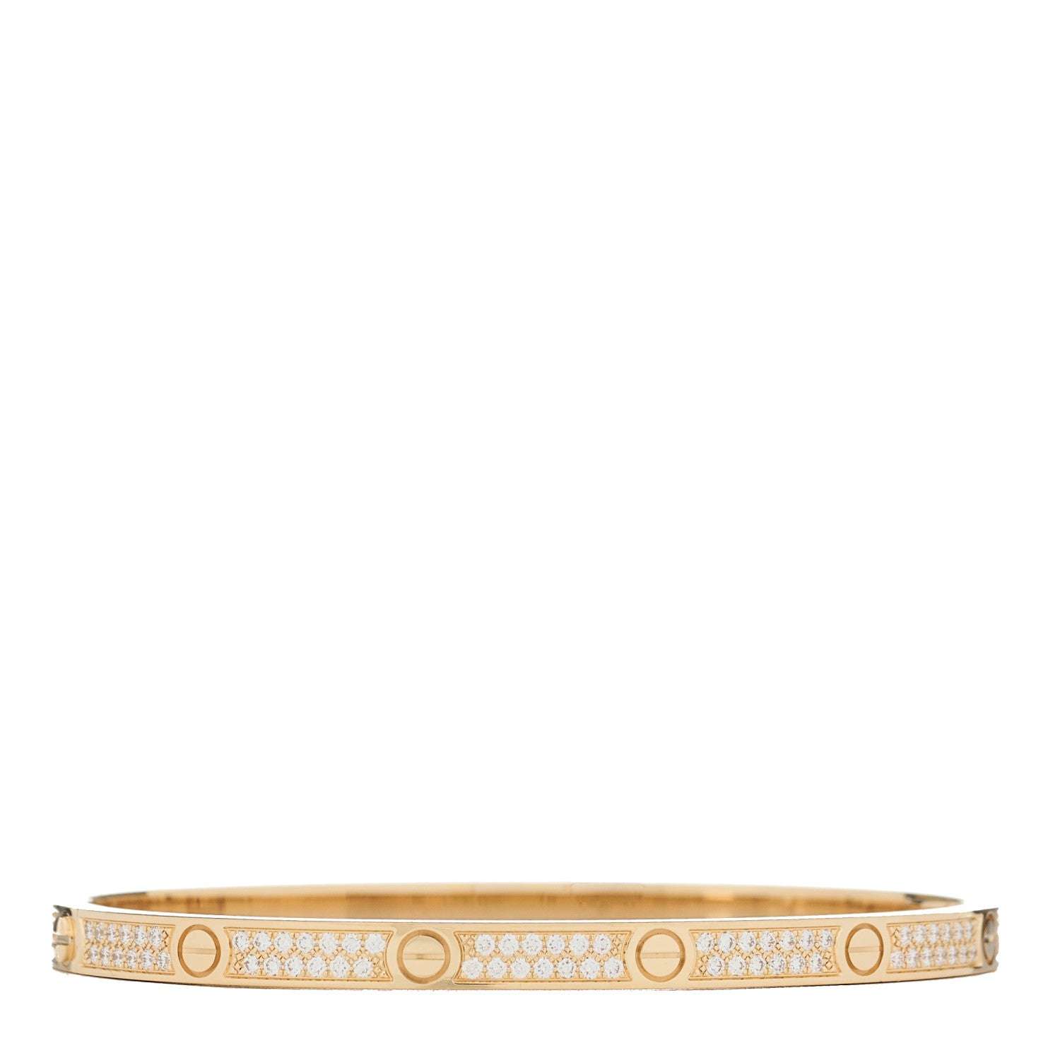 Cartier 18K Yellow Gold Diamond Small LOVE Paved Bracelet 15 1 of 8