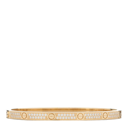 Cartier 18K Yellow Gold Diamond Small LOVE Paved Bracelet 15 1 of 8