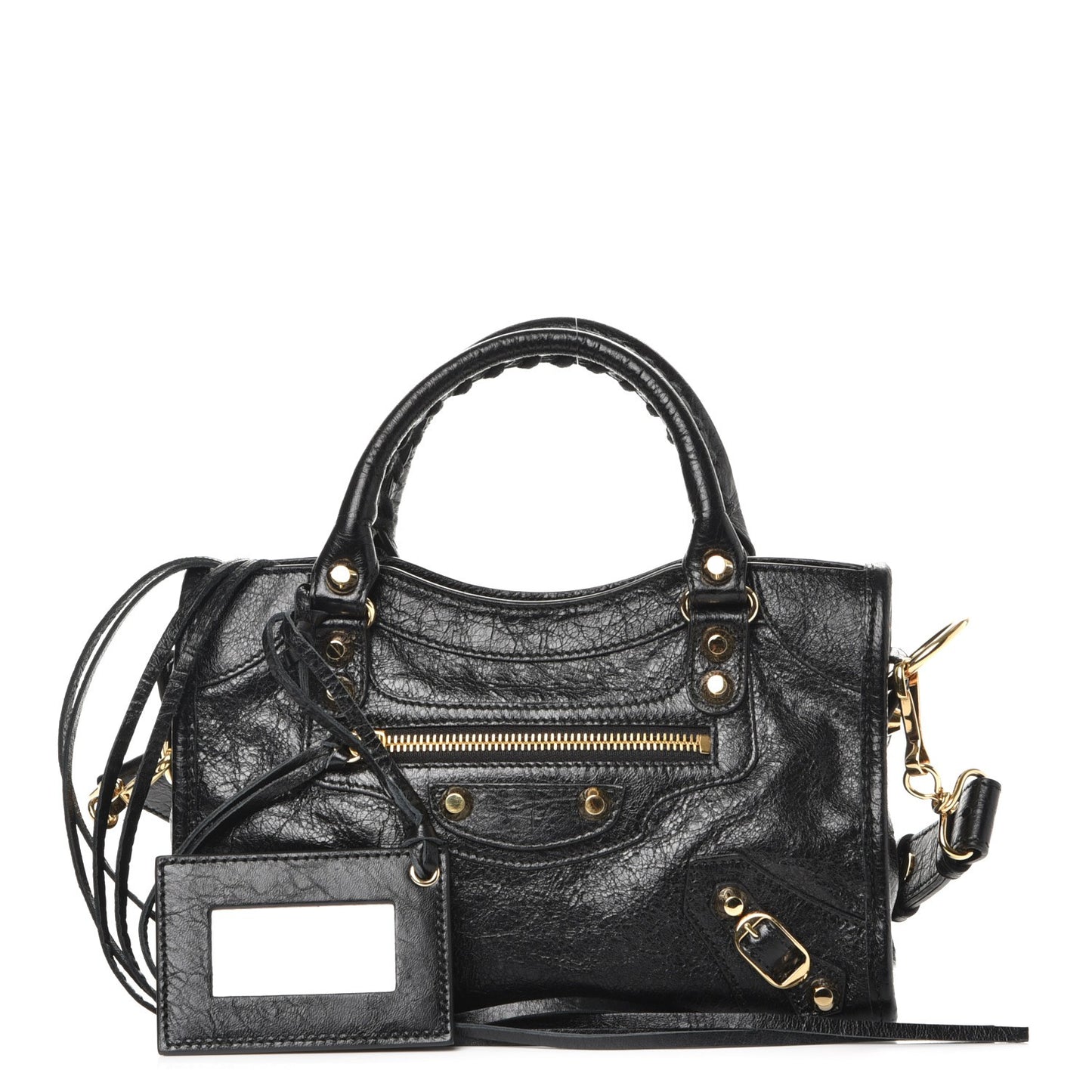 Agneau Classic Gold Hardware Mini City Black