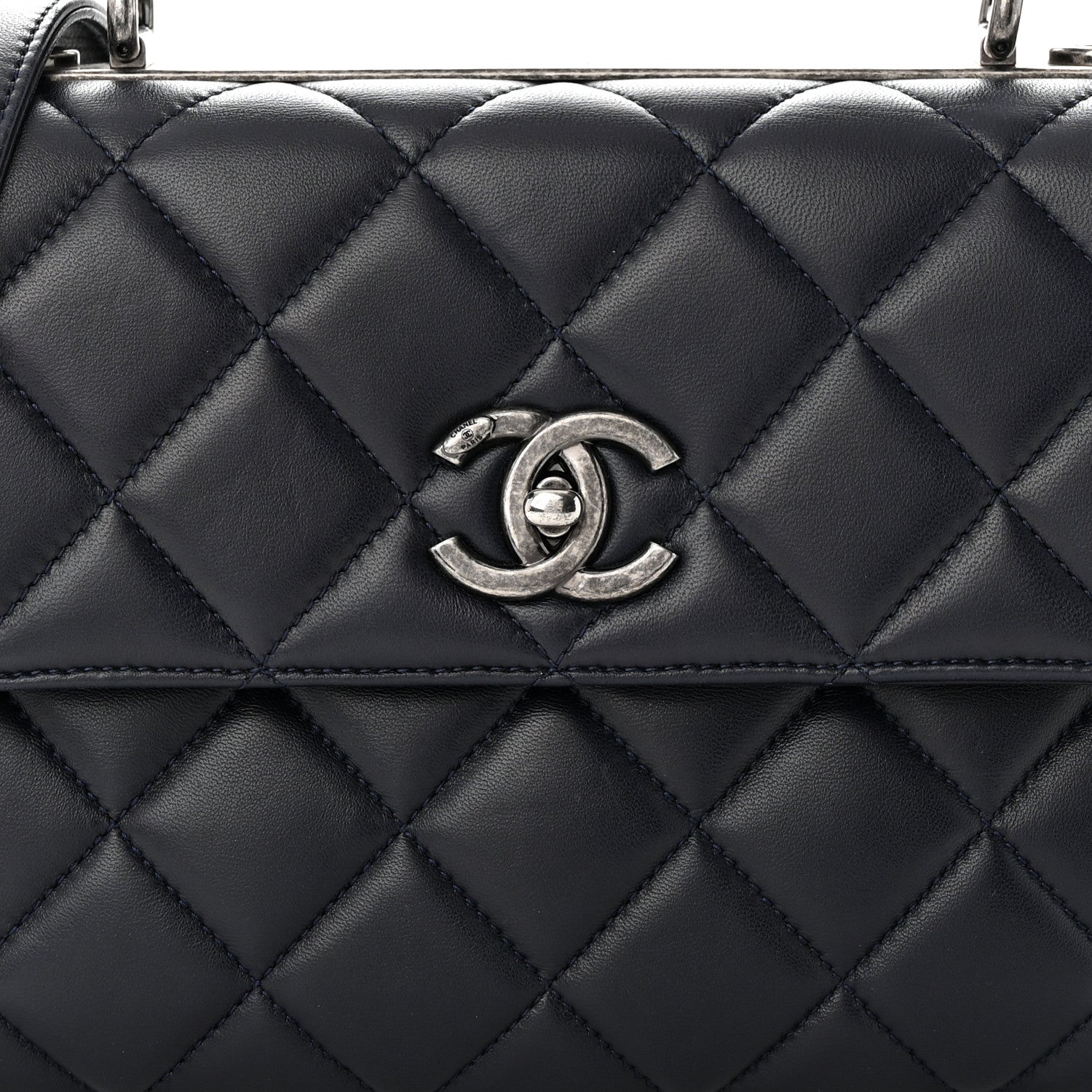 Chanel Lambskin Quilted Small Trendy CC Dual Handle Flap Bag Navy 9 of 13