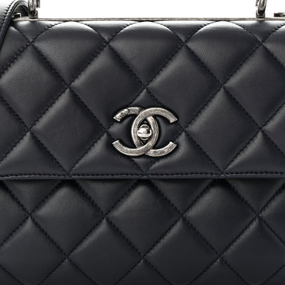 Chanel Lambskin Quilted Small Trendy CC Dual Handle Flap Bag Navy 9 of 13