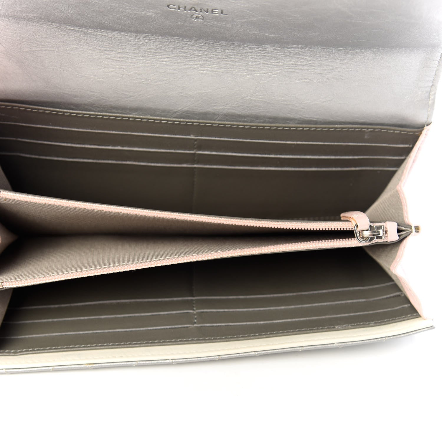 Chanel Aged Metallic Calfskin Large Palette Flap Wallet Silver 5 of 8