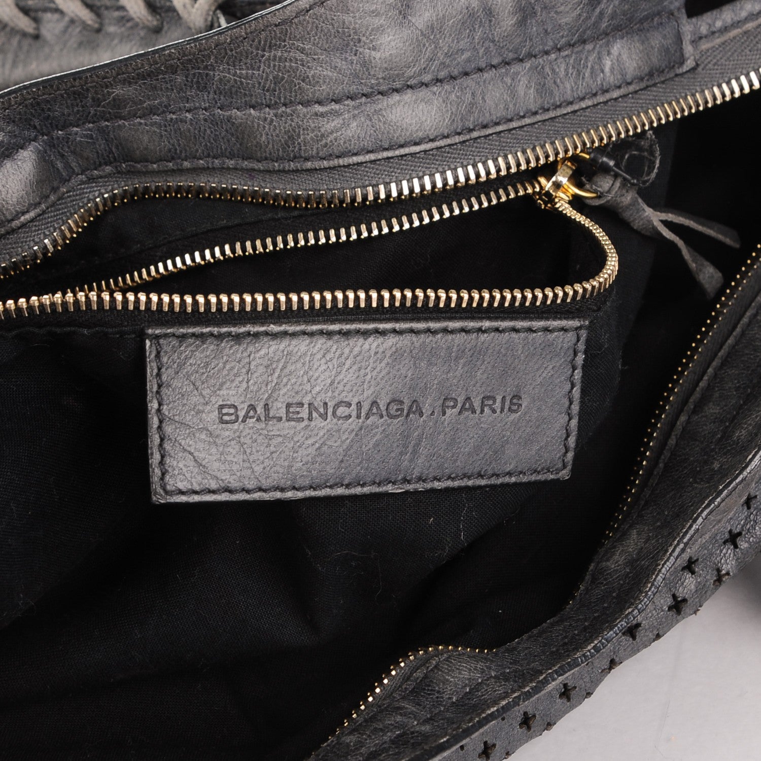 Balenciaga Agneau Laser Cut Cross Classic Gold Hardware City Grey 6 of 7