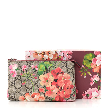 Gucci GG Supreme Monogram Blooms Pouch Beige Multicolor Dry Rose 9 of 9