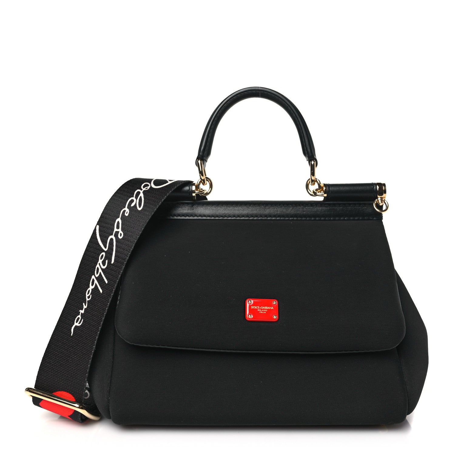 Dolce & Gabbana Neoprene Small Miss Sicily Satchel Black 1 of 9