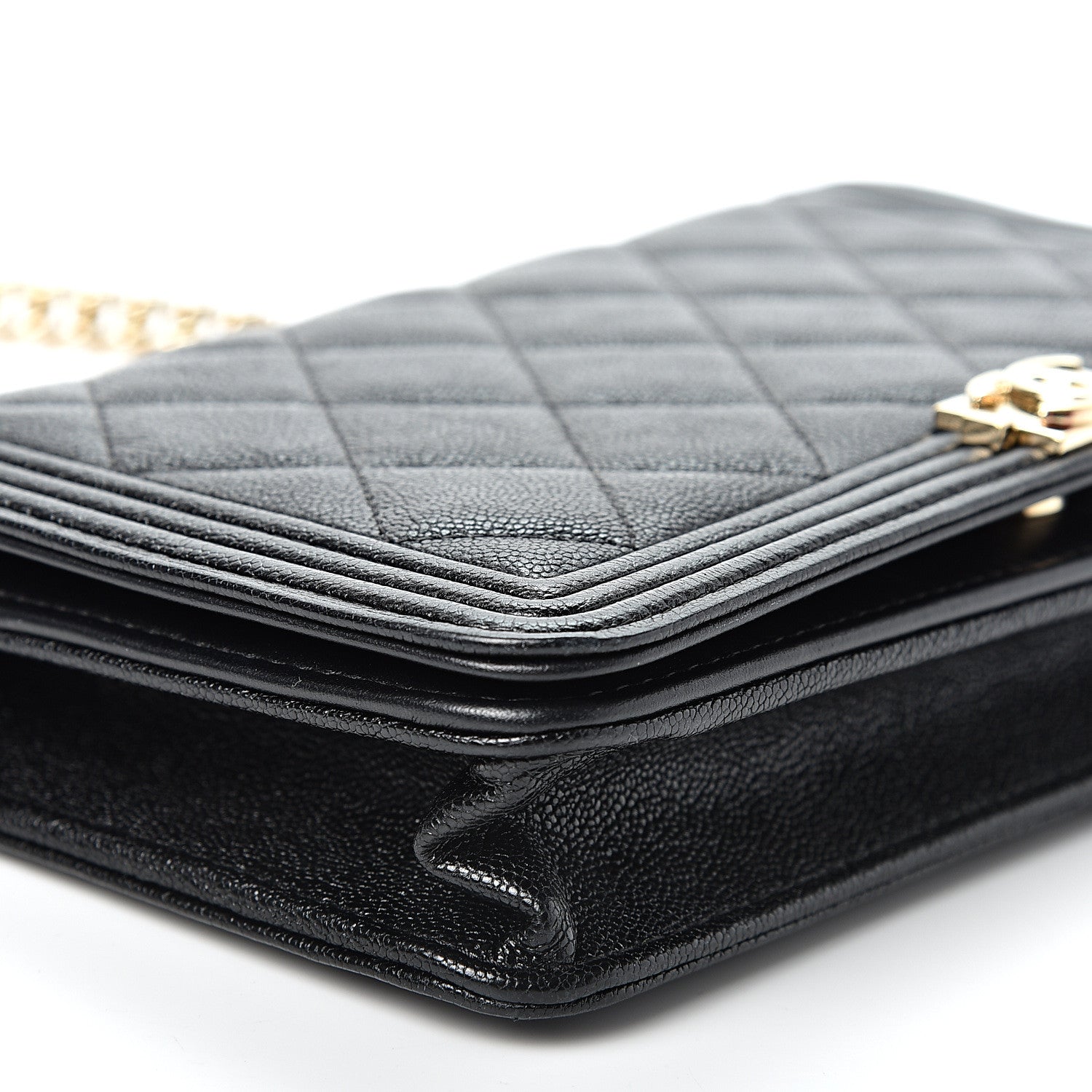 Chanel Caviar Quilted Boy Wallet On Chain WOC Black 9 of 11