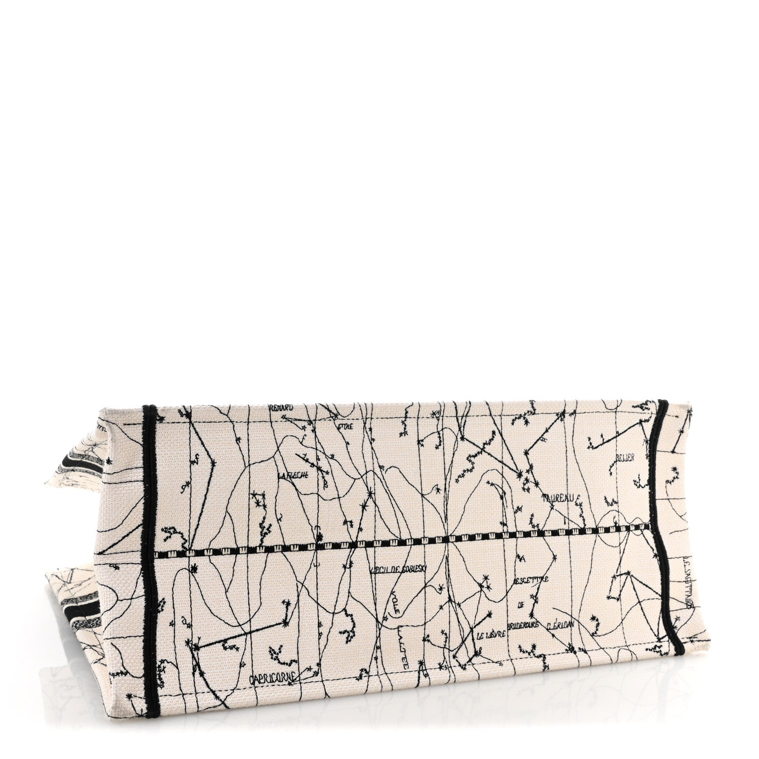 Christian Dior Canvas Embroidered Zodiac Book Tote Latte Multicolor 4 of 14