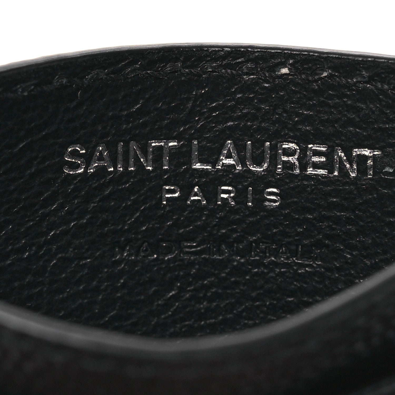 Saint Laurent Grain De Poudre Matelasse Chevron Monogram Credit Card Case Black 8 of 12