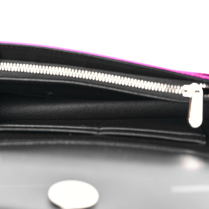 Christian Dior Patent Micro-Cannage Diorama Wallet on Chain Pouch Fuchsia 4 of 9